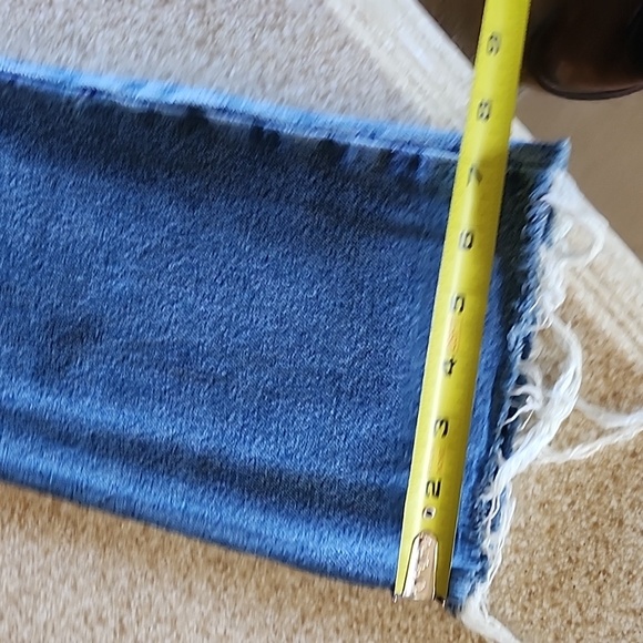 Zara High Waist Frayed Hem Jeans Size 24 - Picture 9 of 12